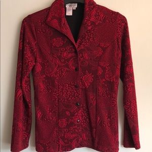 Coldwater creek size XS red stretch jacket/shirt